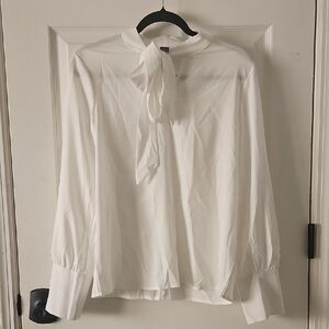 NWOT SHEIN White Bow Tie Blouse